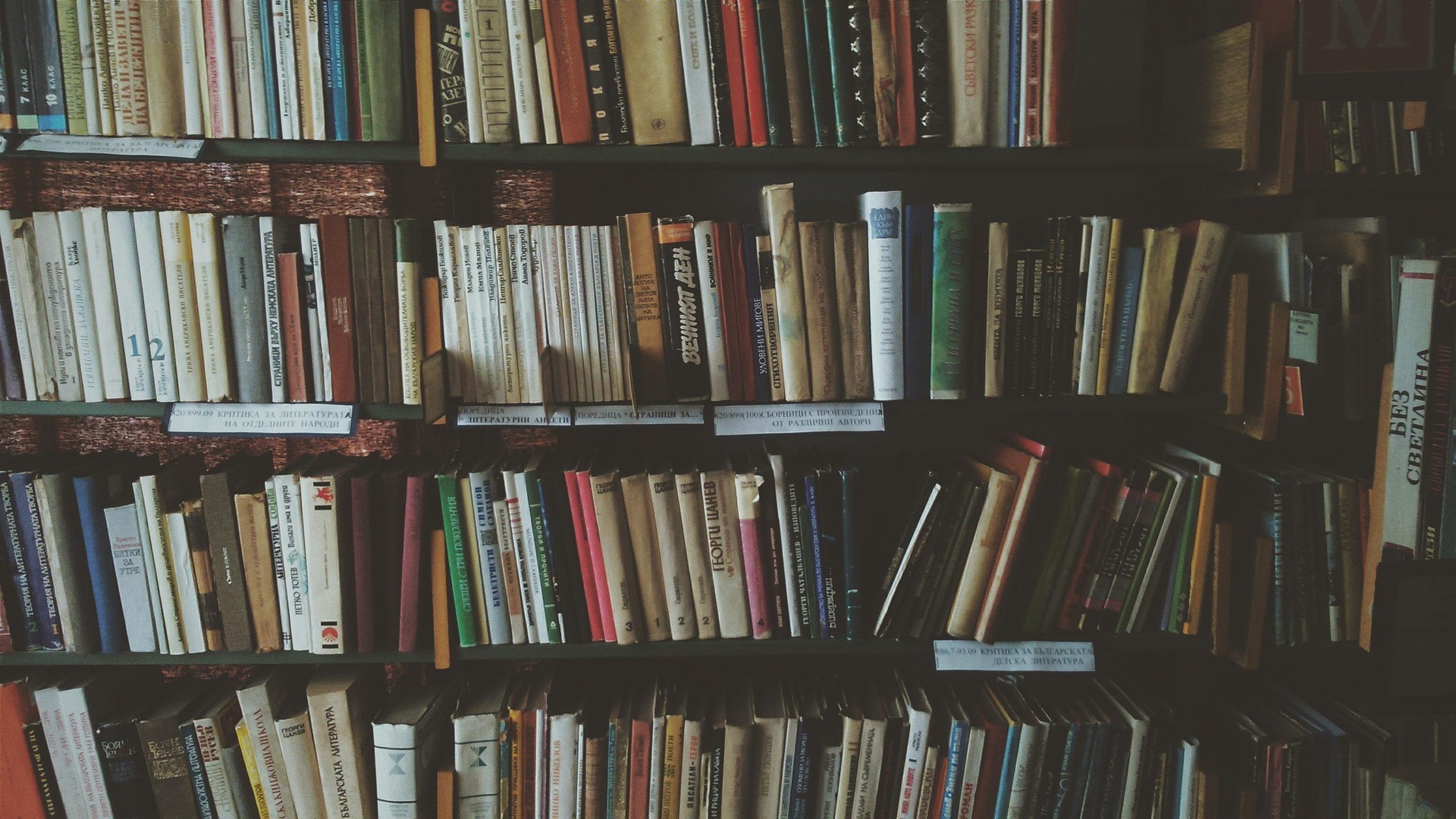 Bookshelf with book references