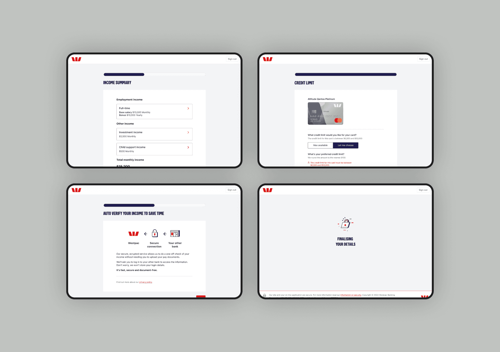 A collection of desktop UI screens
