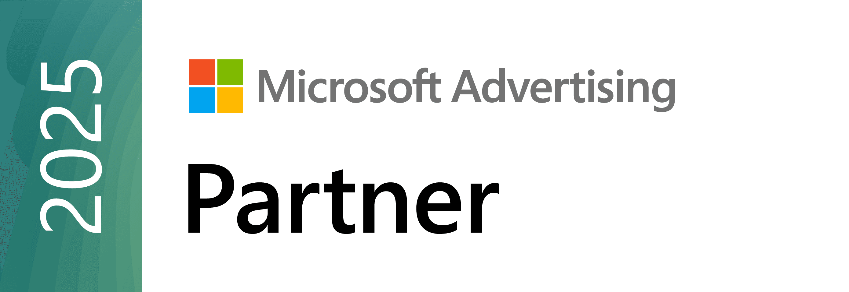 2025 Microsoft Advertising Partner badge with Microsoft logo