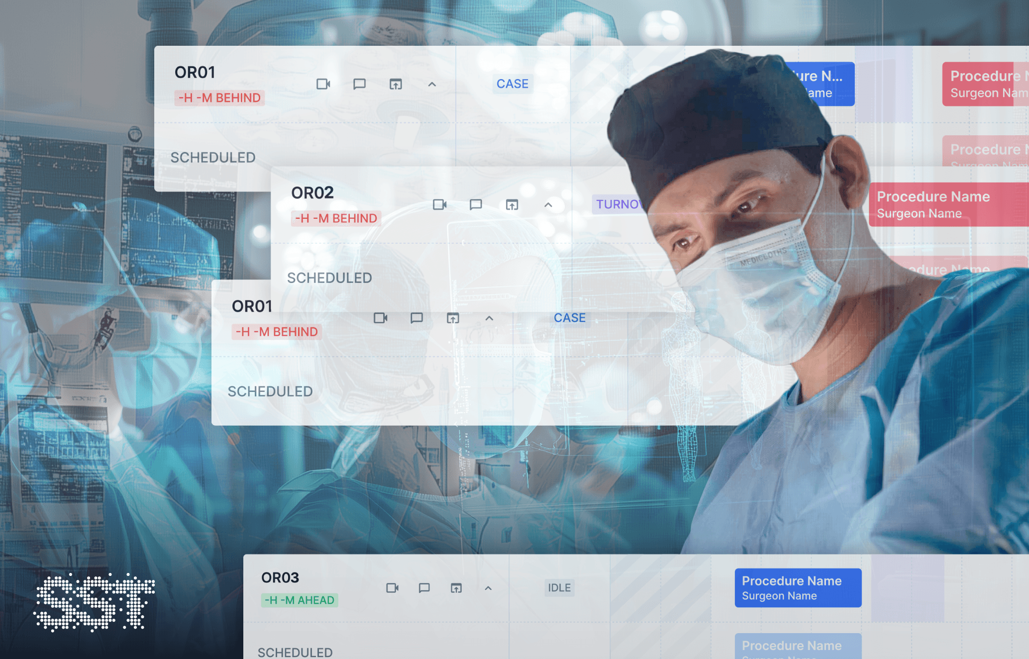 Surgical staff member looking at an OR schedule