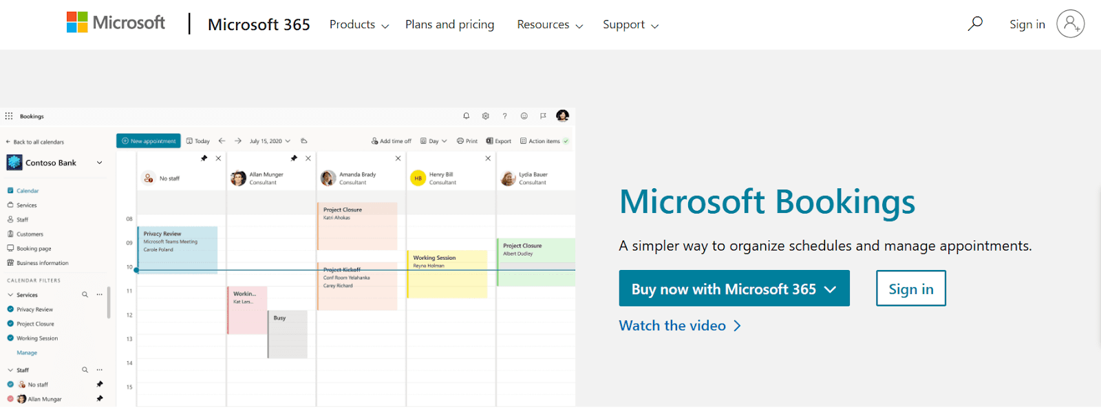 Homepage screenshot of Microsoft 365