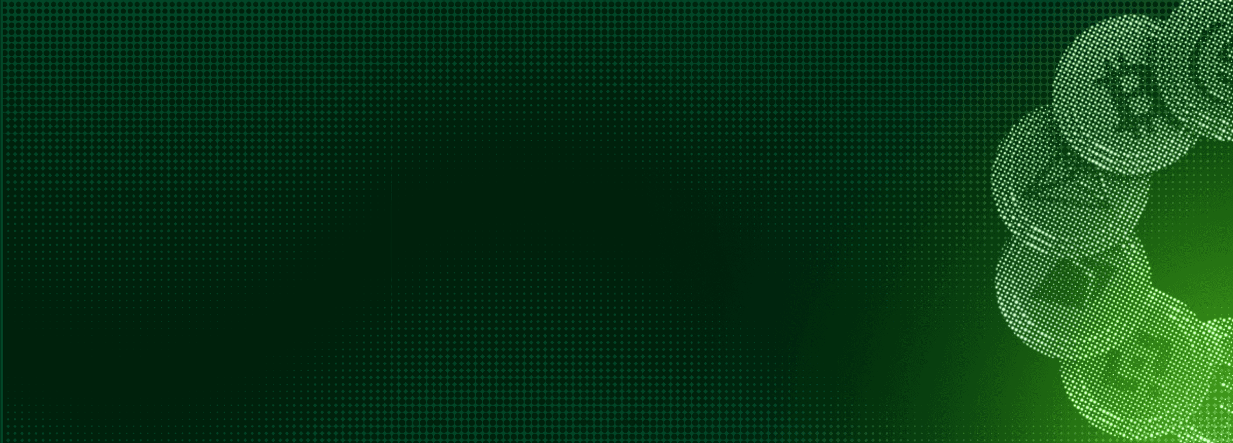 Crypto coin logos on a green background