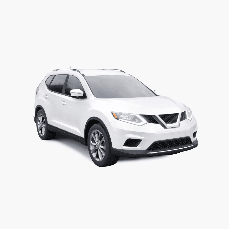 side view of a white car