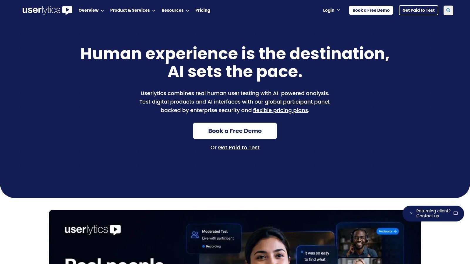 Userlytics website homepage