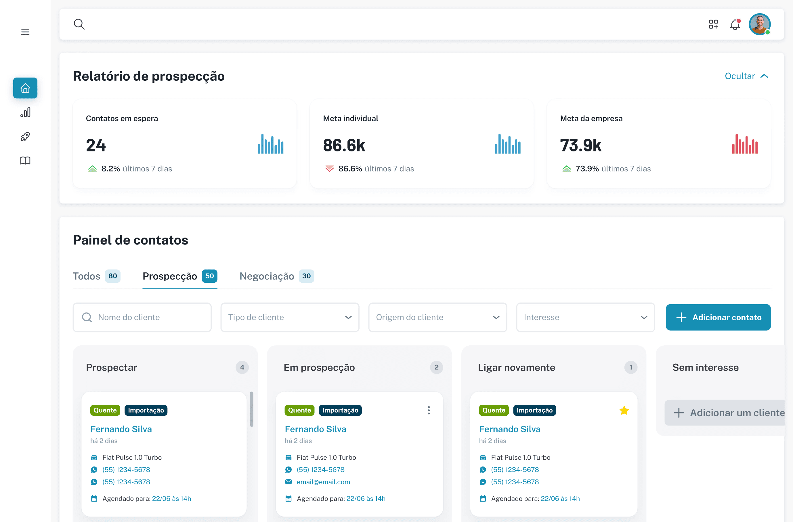 Business dashboard showing revenue, deals, customer list, growth chart, and new activity.