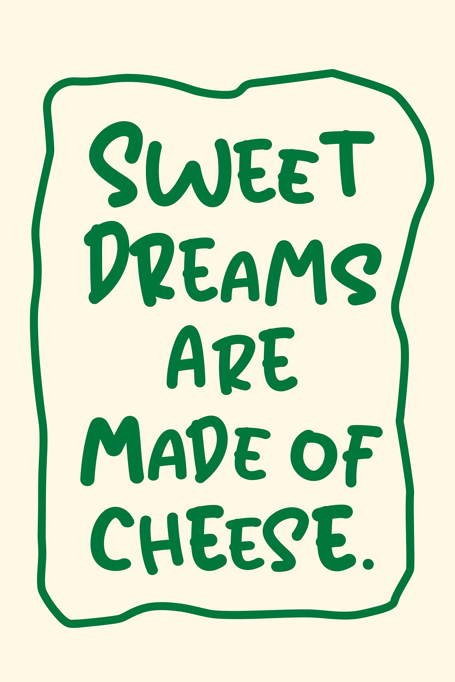 Folk Fable AI Sweet dreams are made of cheese print