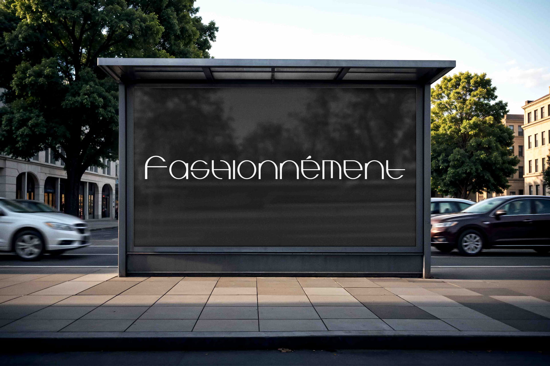 publicité logo fashionnement abribus