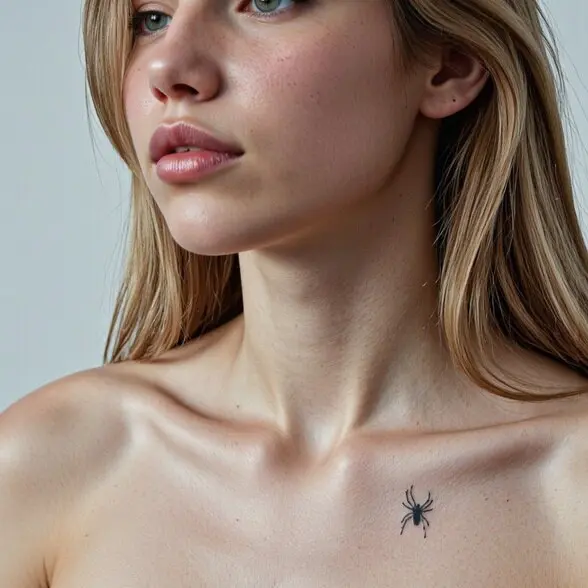 ai money generator generated a girl with a spider tattoo