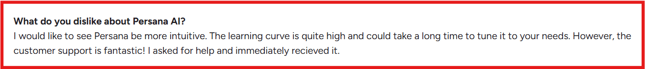 Persana AI G2 review