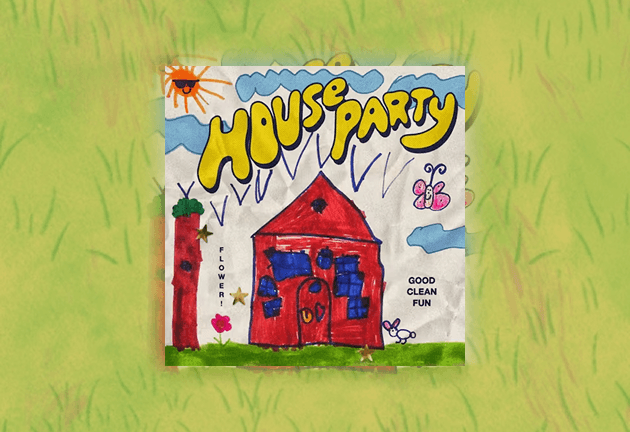 An eye-catching dinner party invitation featuring dumplings and the phrase "Time to Chow," great for a fun and festive house party with food and drinks.