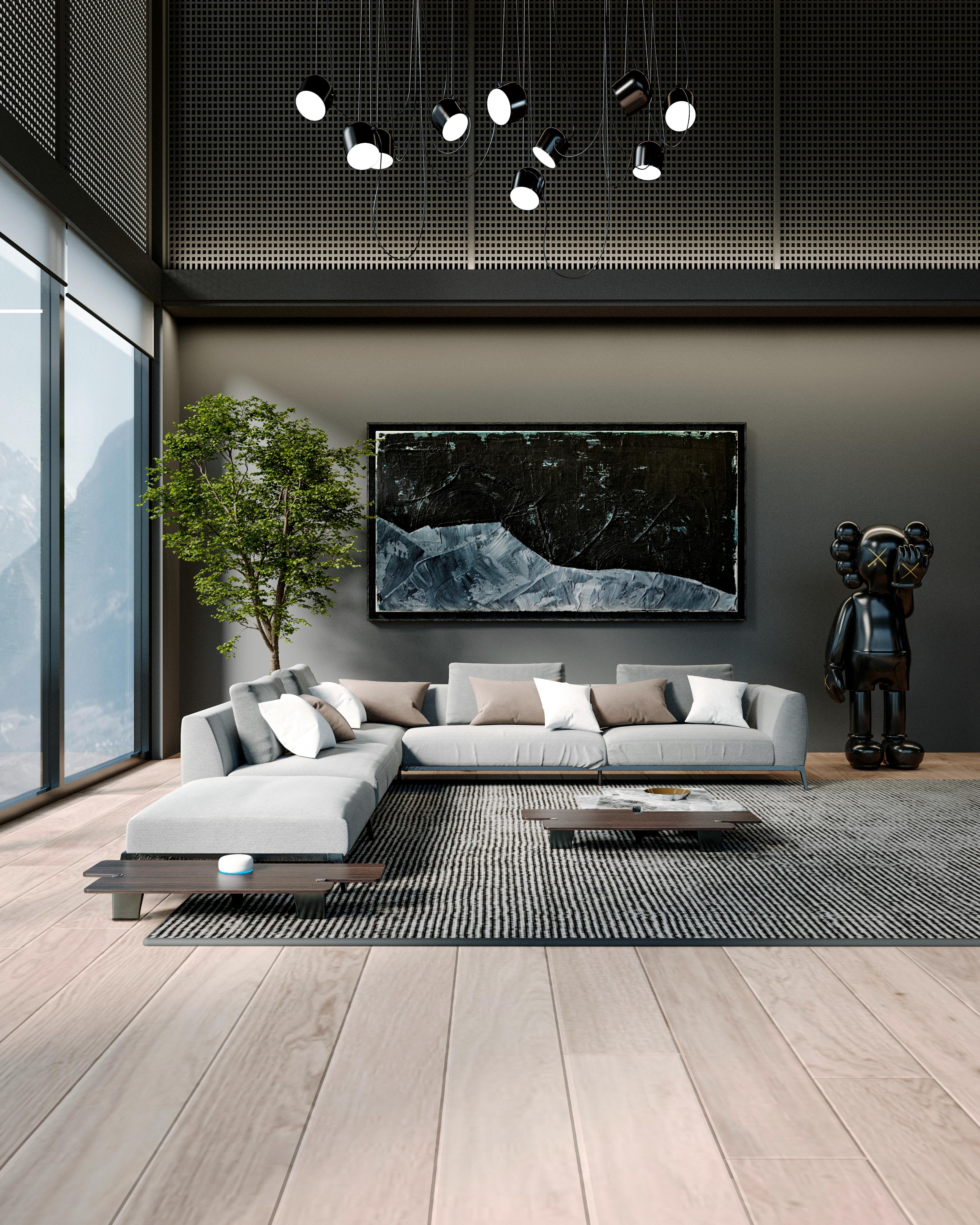 moder monochromatic living room