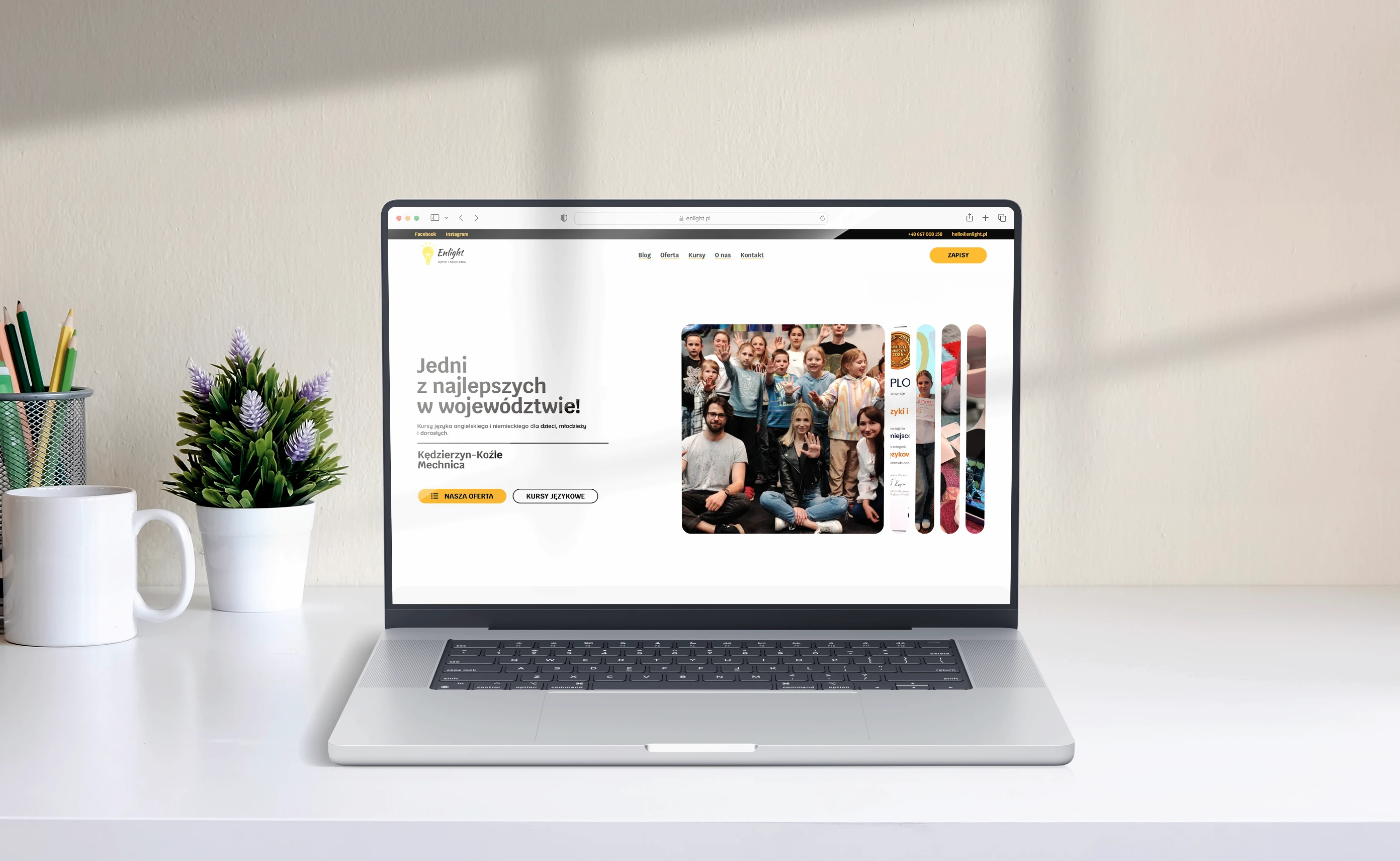 Strona internetowa szkoły językowej Enlight z Kędzierzyna-Koźla