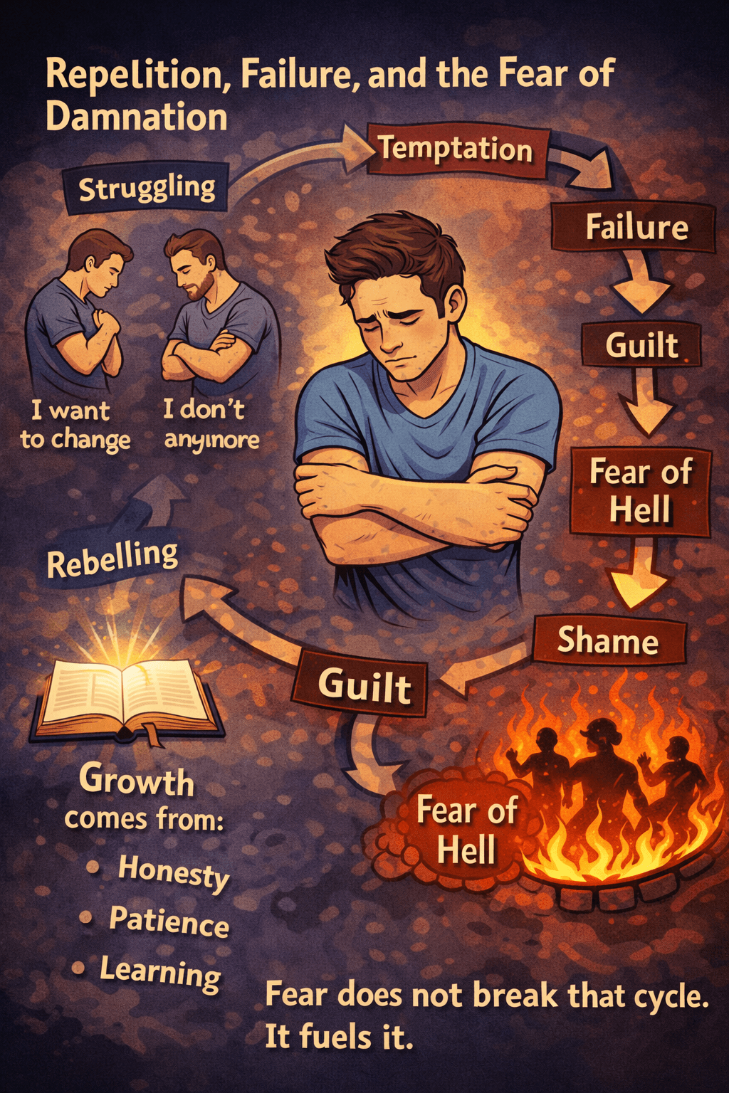 Repetition, failure, and the fear of damnation