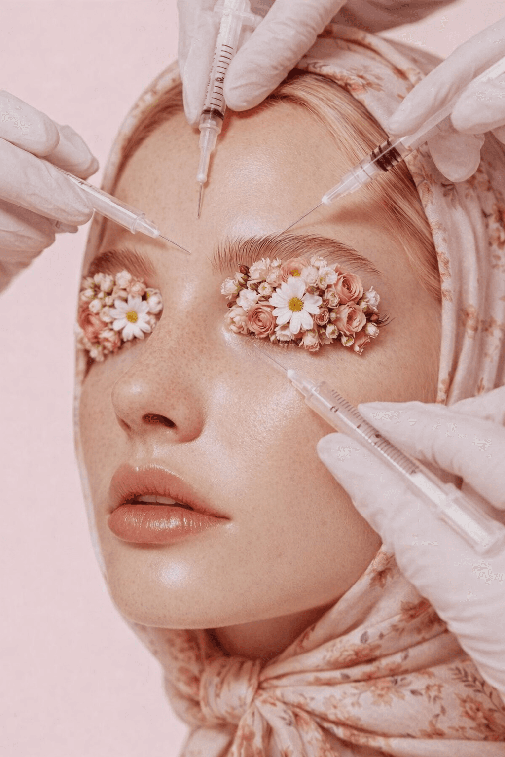 A woman lying down with a towel wrapped around her head, her face glistening with facial oil. Her eyes are closed, and she appears to be enjoying a spa treatment in a peaceful setting.