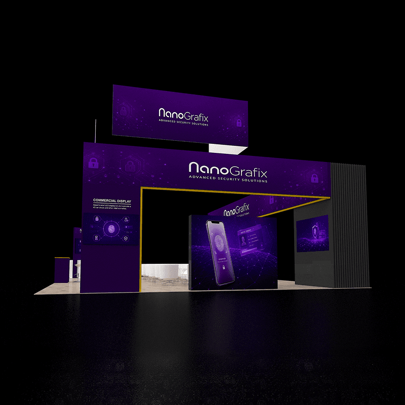 30x40 technology exhibit for cybersecurity demos and enterprise presentations