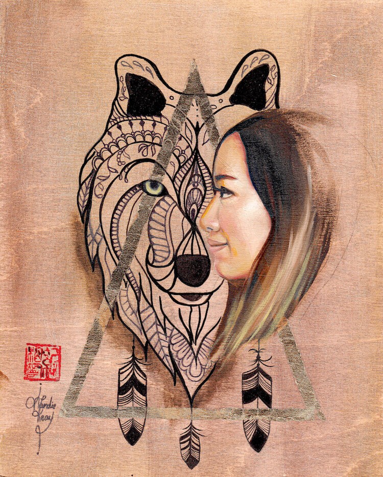 Wolf Mandala, painting by Amanda Keay, 2019