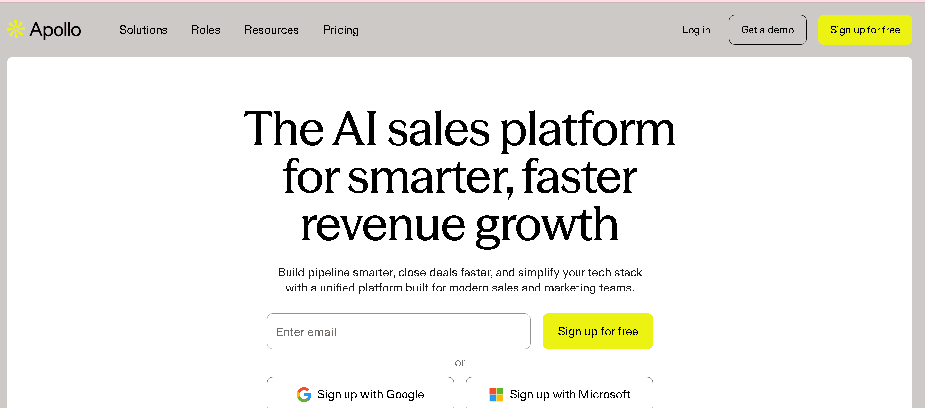 Apollo.io home