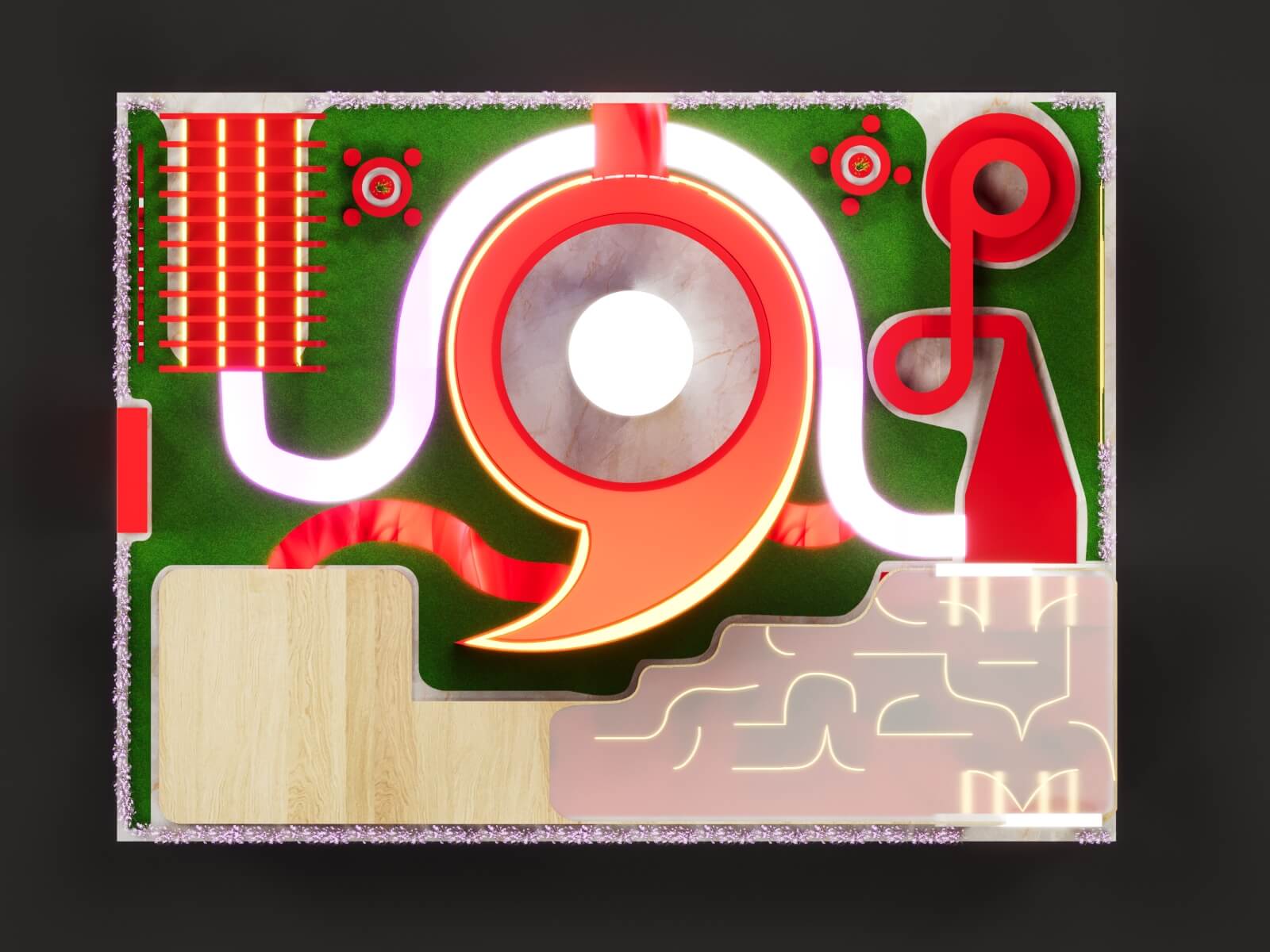 Booth design and interactive installation for Vodafone at COMEX Oman 2024 by RenaiXance.