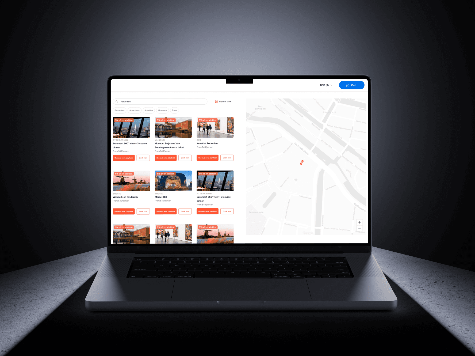 A mockup for an iPhone placed on a table for a job portal app