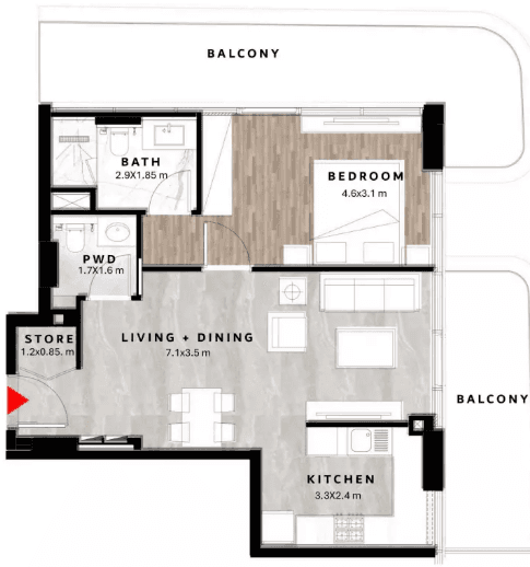 1 Bedroom Apartment