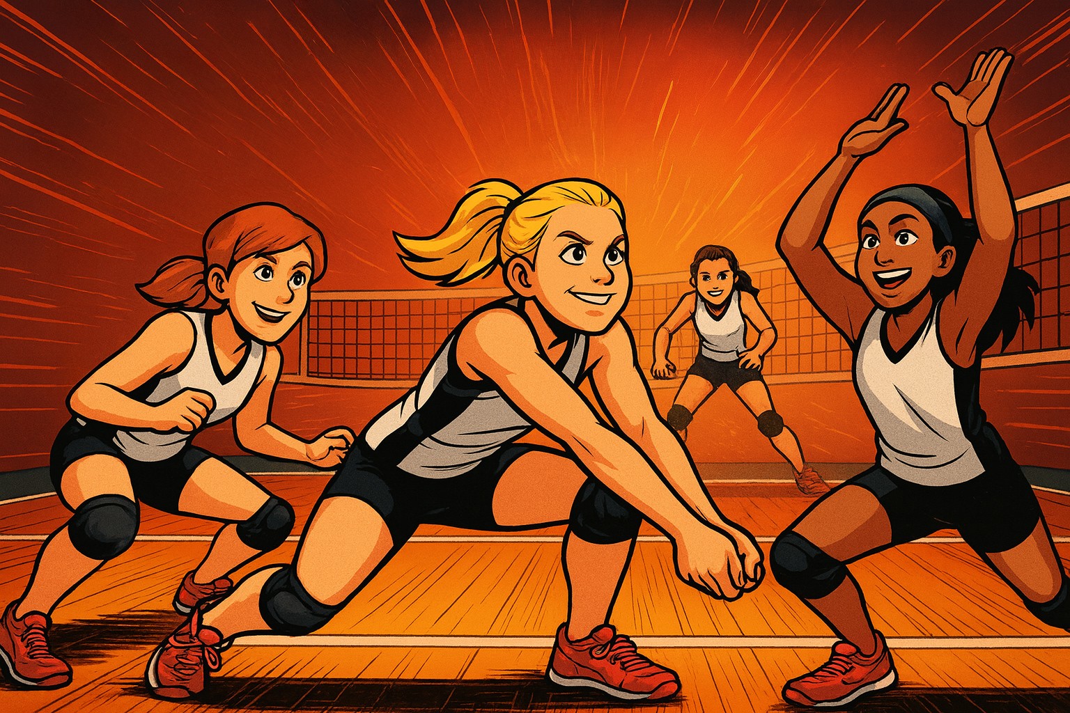 Inferna Volleyball Team Illustration