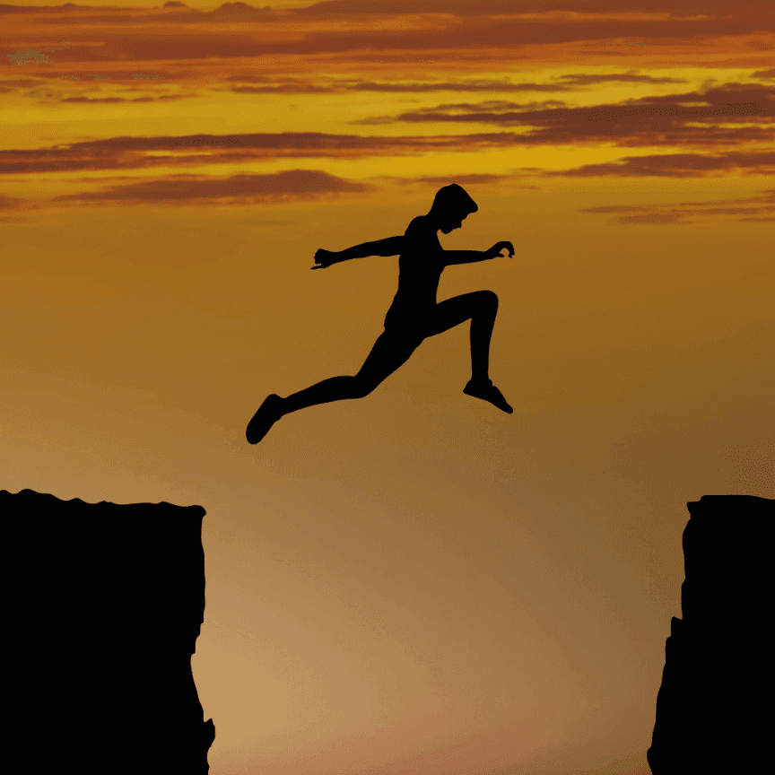 Person jumping an obstacle