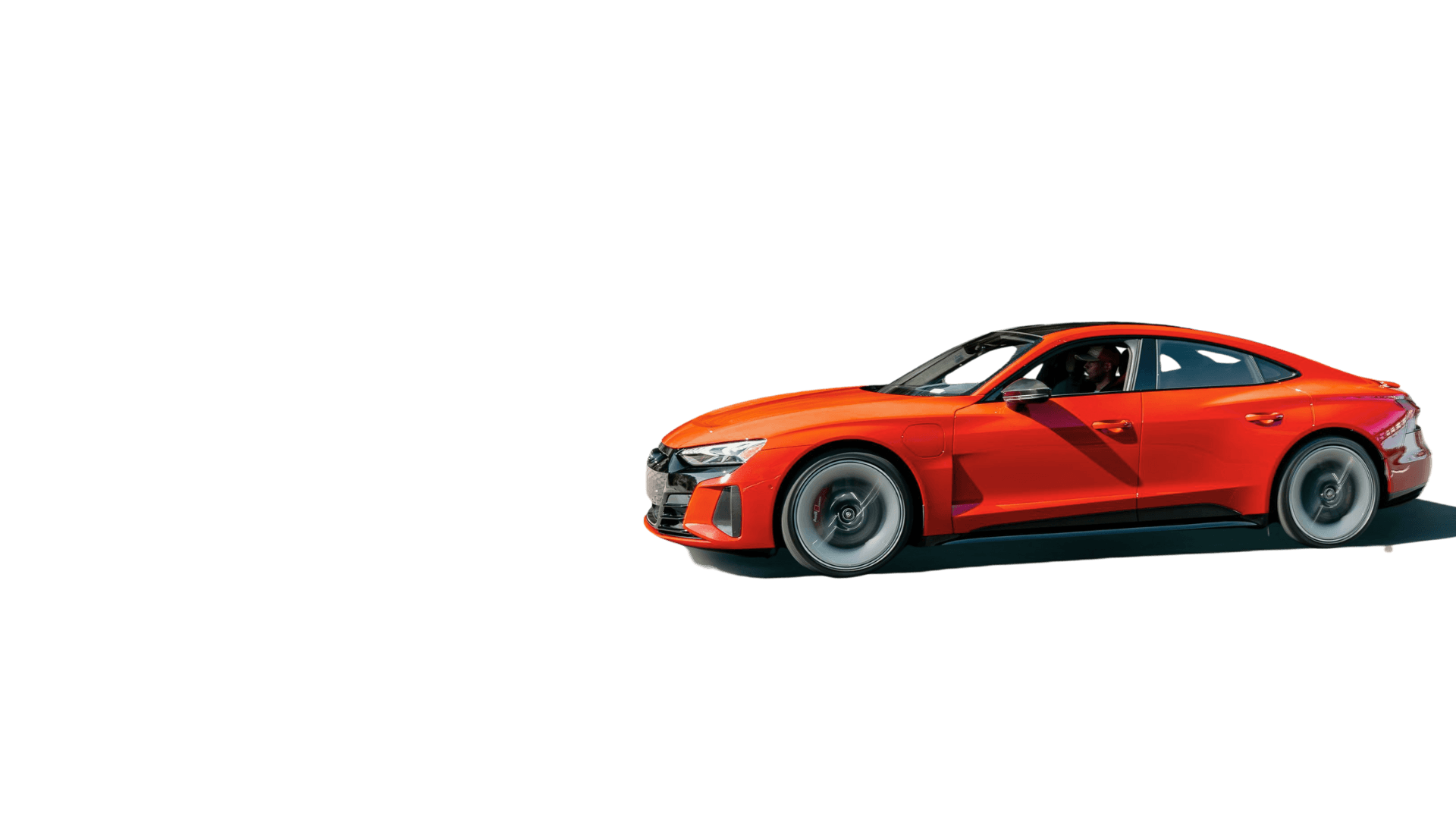 Red Audi e-tron GT electric sports car, representing the growing adoption of high-performance electric vehicles and the fire risks associated with their lithium-ion battery systems