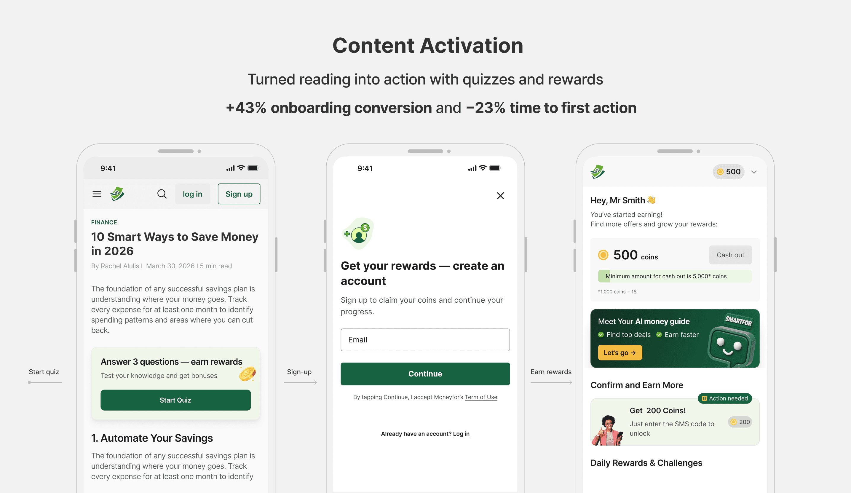 Phone showing Bloomy UI