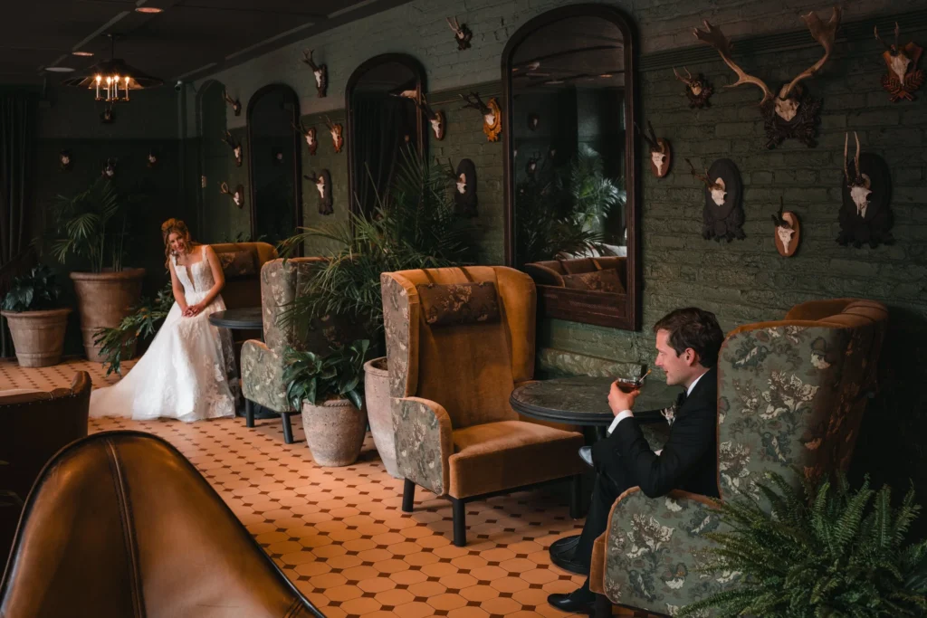 Stylish lounge setting captured during Aspen Meadows Resort Wedding reception