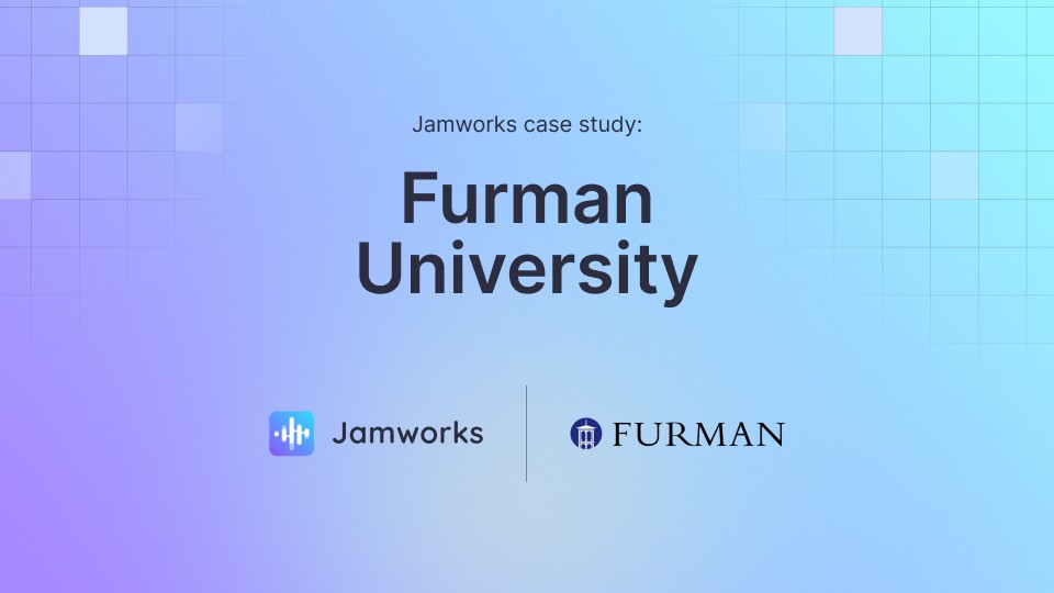 Andy Lecture from Furman University speaking on a Jamworks video call.