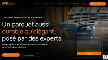 Site internet pour une TPE de parquet à Mérignac, Aliénor Parquet, pose et rénovation
