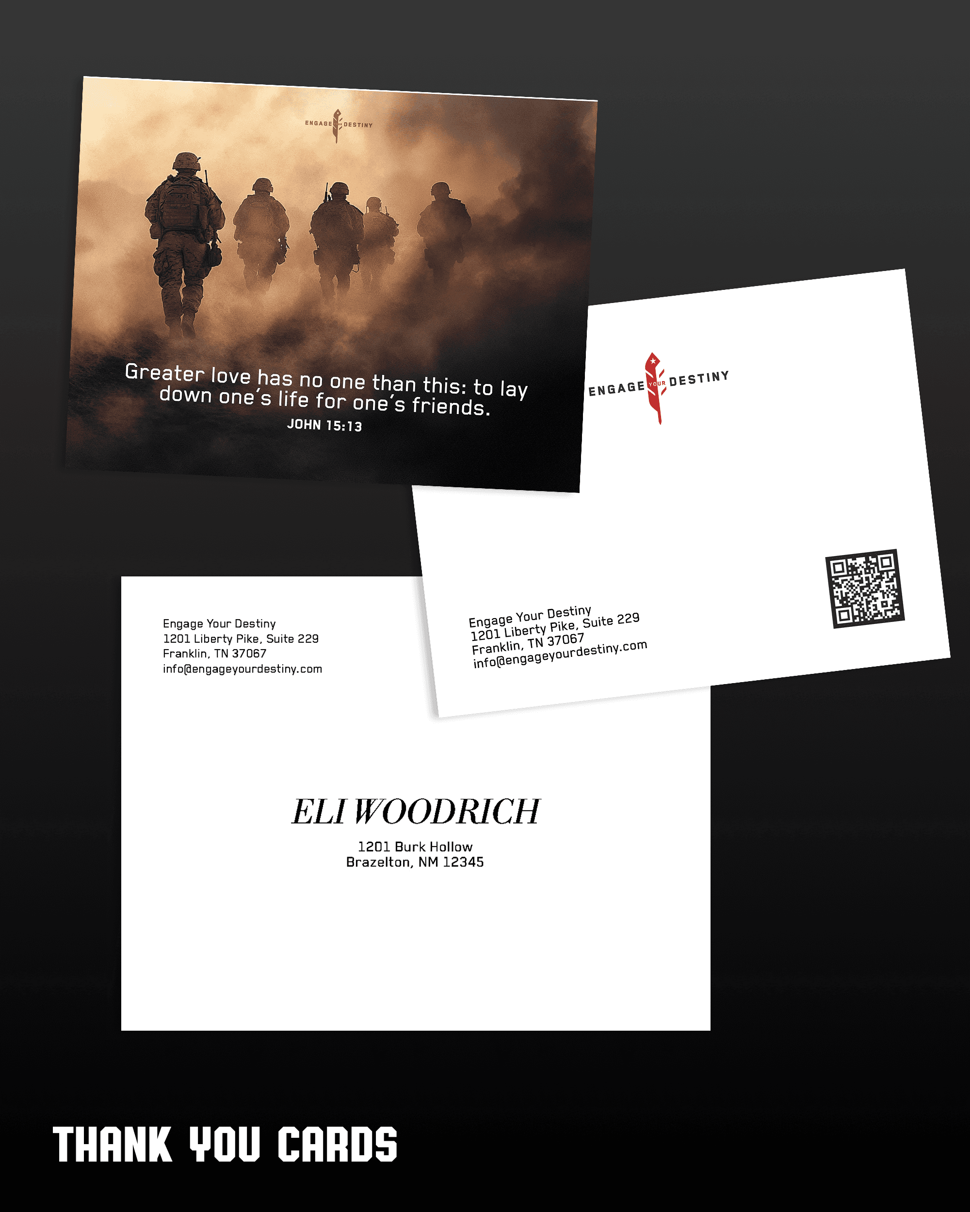 mockup of post event thank you cards
