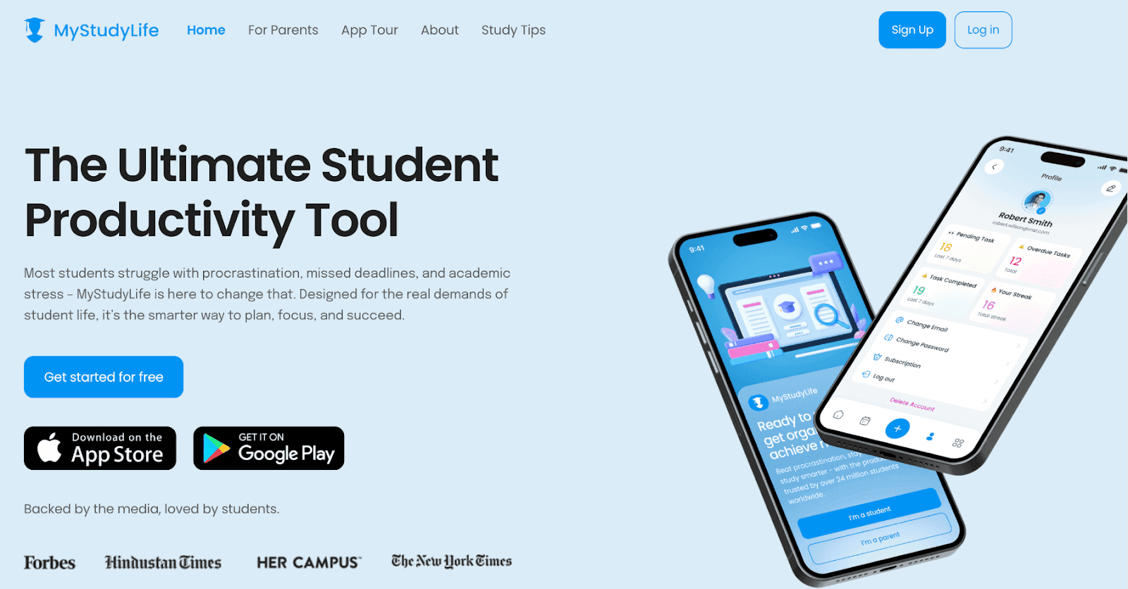 MyStudyLife homepage