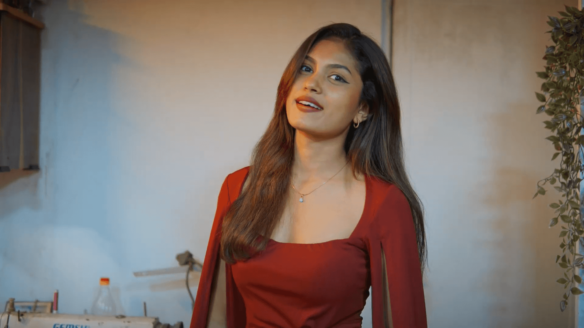 Person in fog with a glowing, glitching computer monitor head, dark cyberpunk portrait.