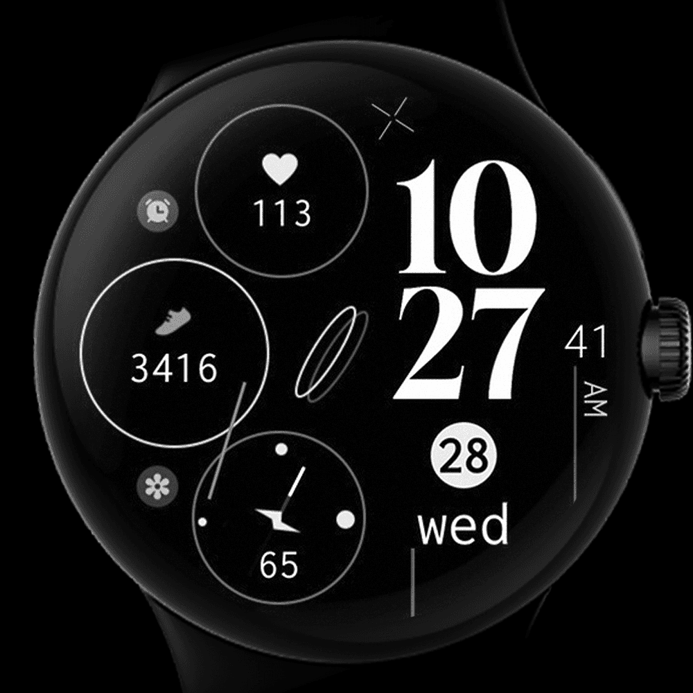 Pixel Watch displaying a digital watch face
