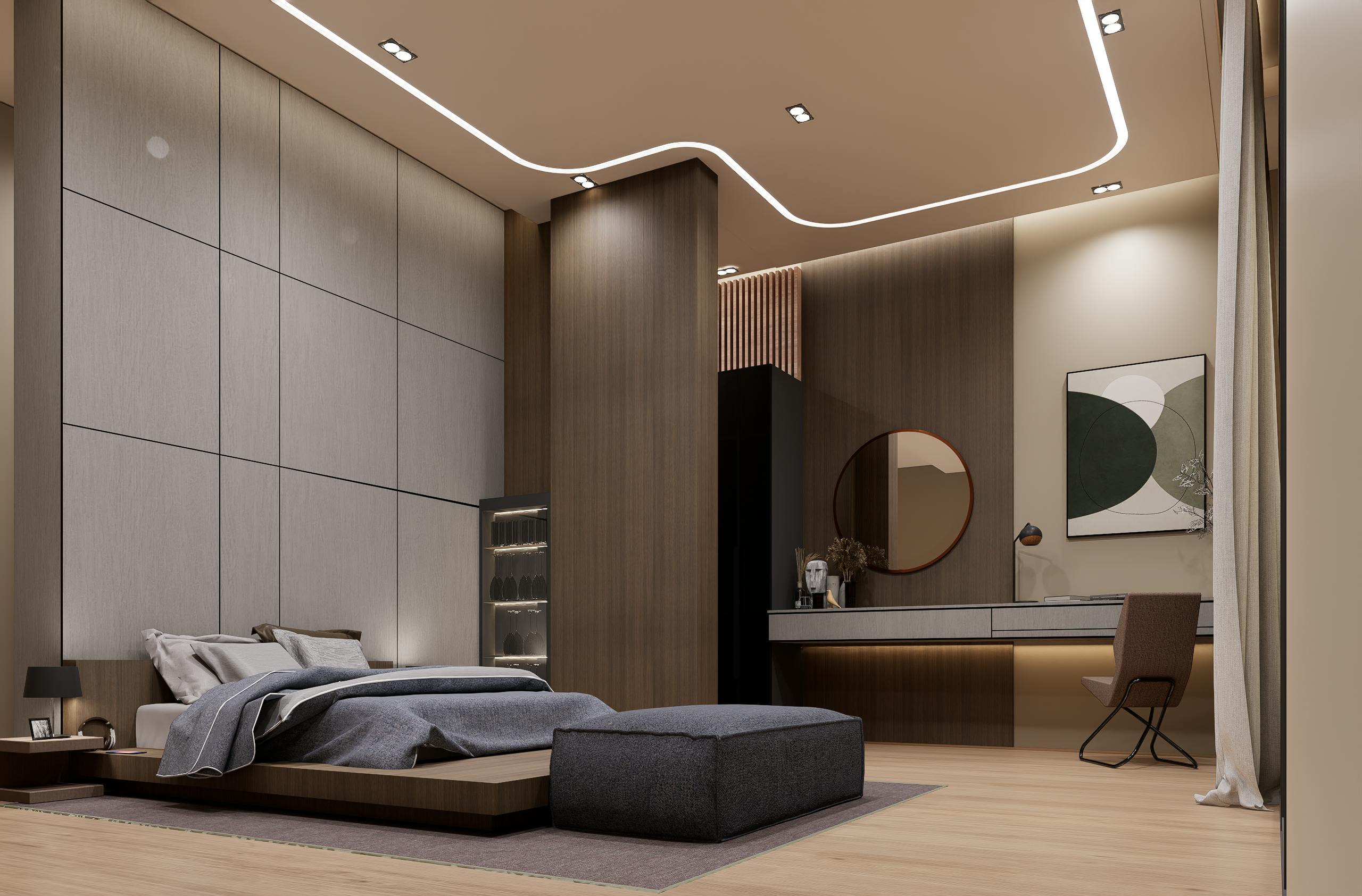 modern bedroom render