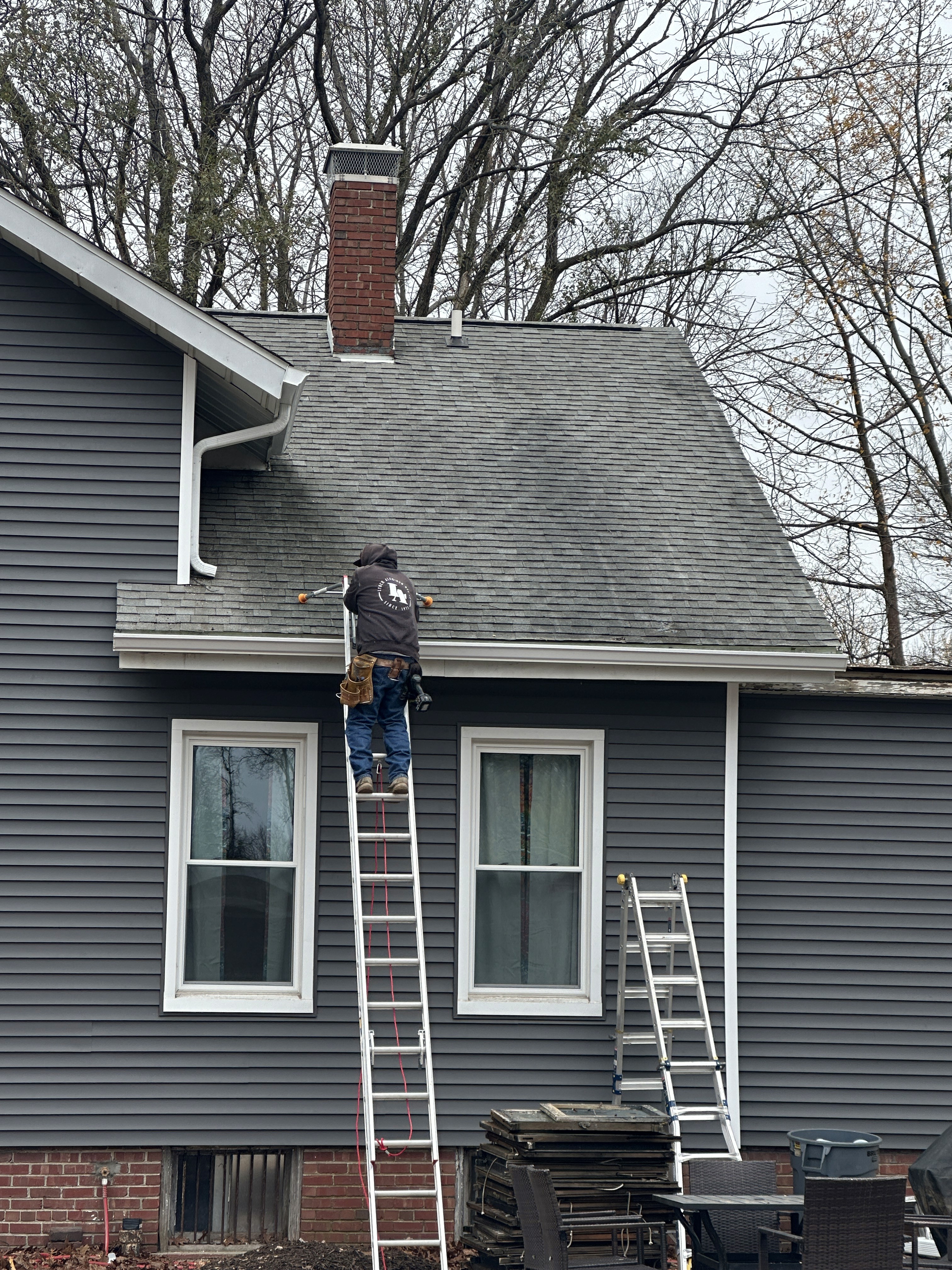 a group of wooden chairs