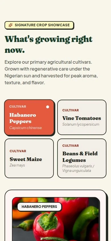 GenZ Agro Farms — 02 / Crop discovery mobile interface