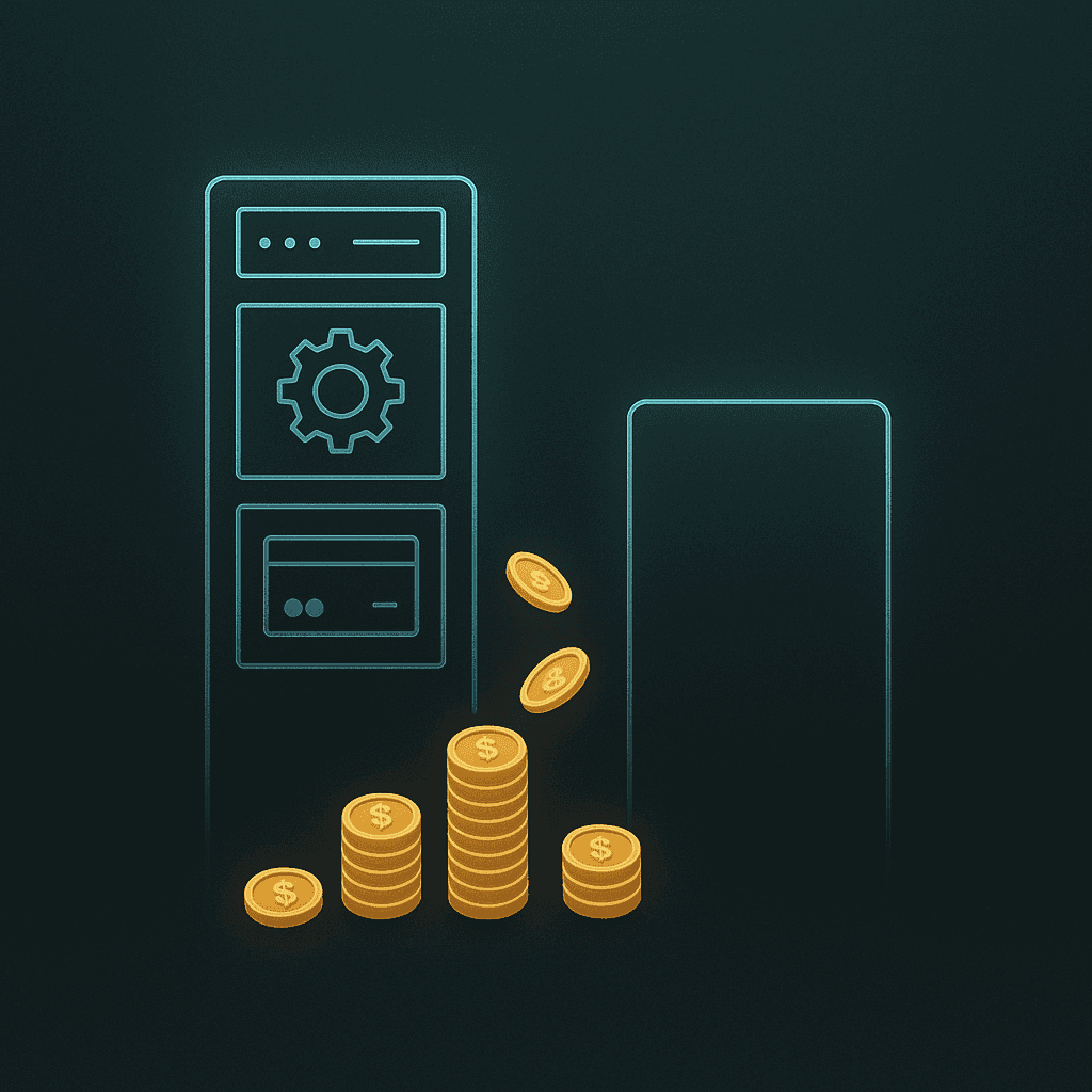 Stacked cost columns illustrating higher layered expenses for Mem0 versus a smaller integrated cost for Cortex.