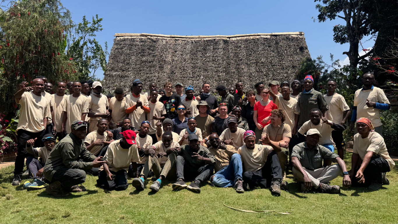 Legend Expeditions celebration lunch in Moshi with mountain crew and climbers after descent