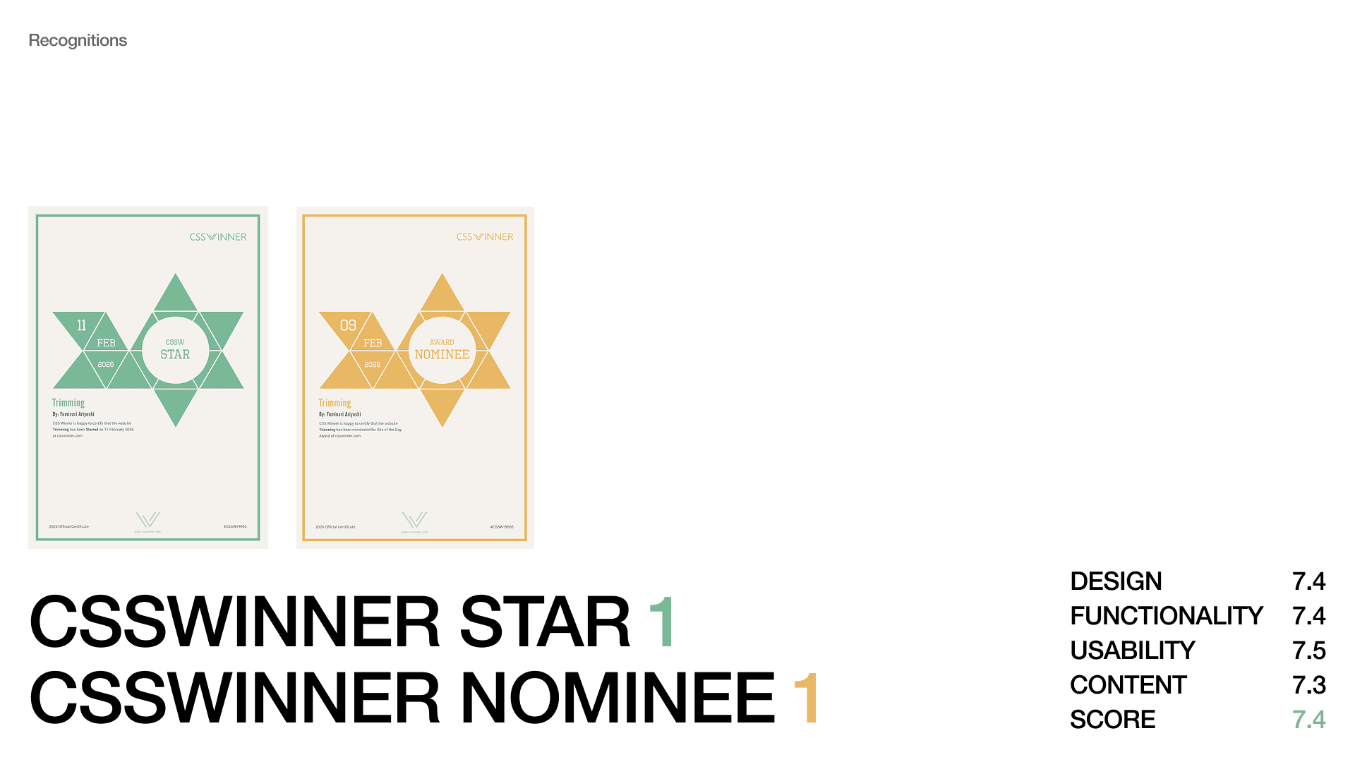 CSSWINNER STAR NOMINEE