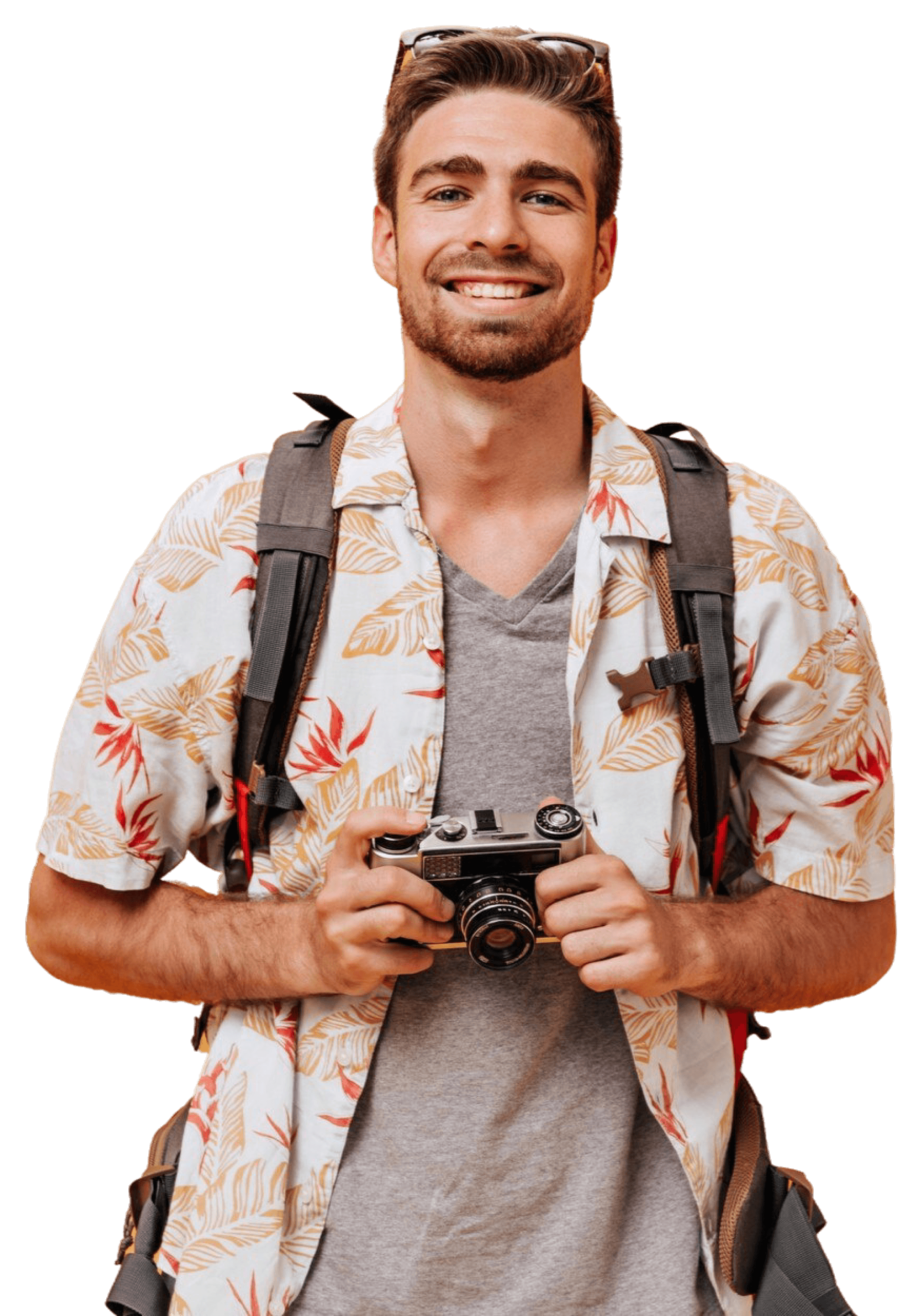 A main holding a camera