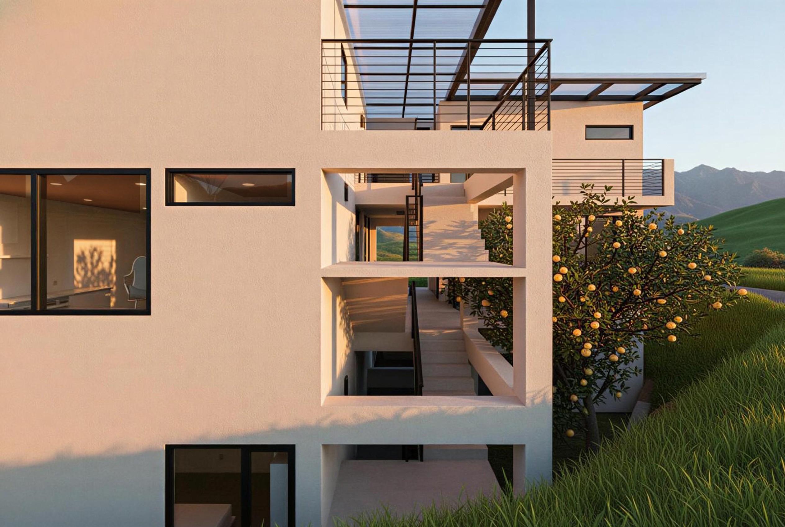 Casa "Mirador" Front Entrance Render