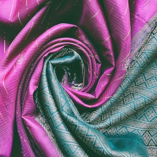 Orchid Purple Silk Saree With Jasmine Zari Motif