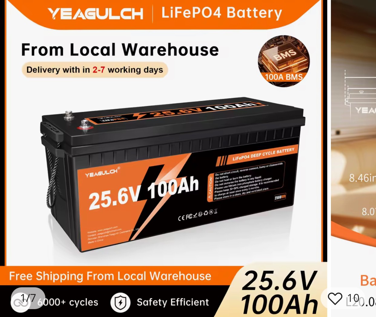 Best Amazon Lithium Battery Built-in 100A BMS 2560Wh