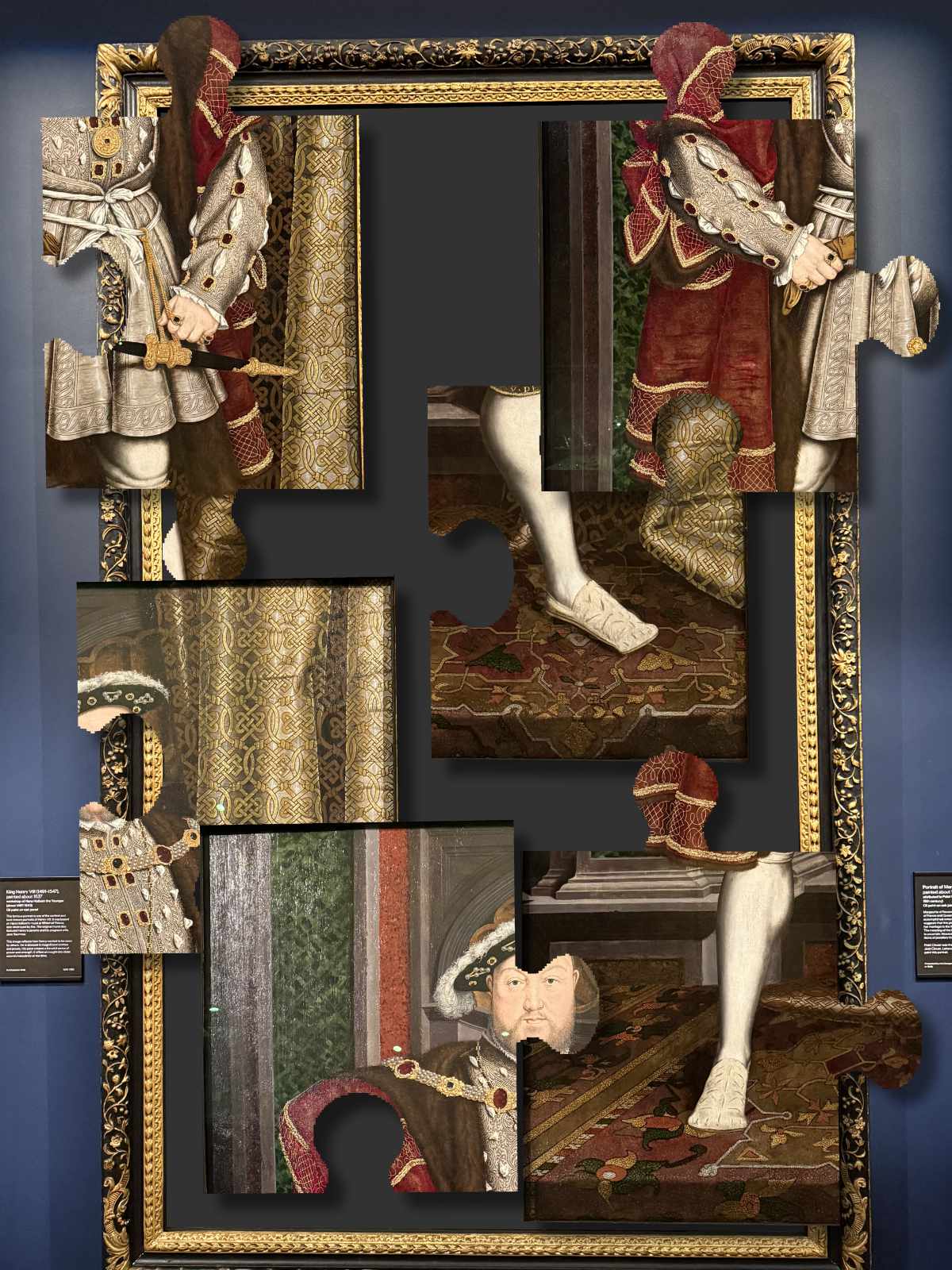 A scrambled jigsaw image of king henry 8th 