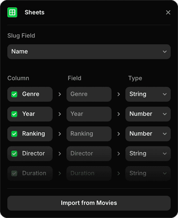 Google Sheets CMS Plugin in Framer