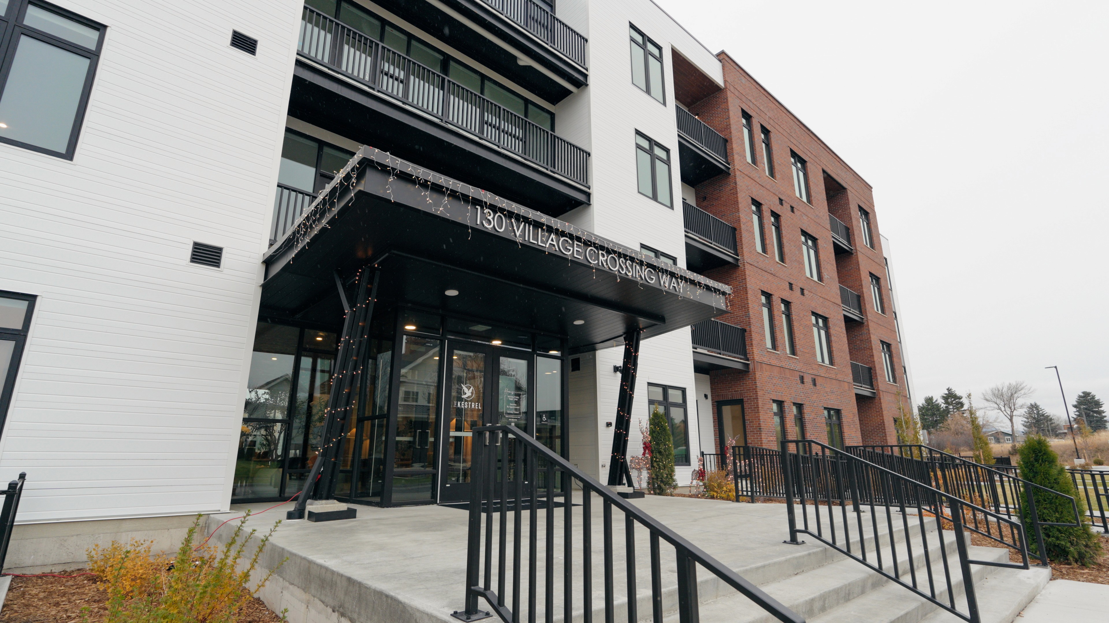 Exterior Photo of The Kestrel Apartment Complex In Downtown Bozeman Montana