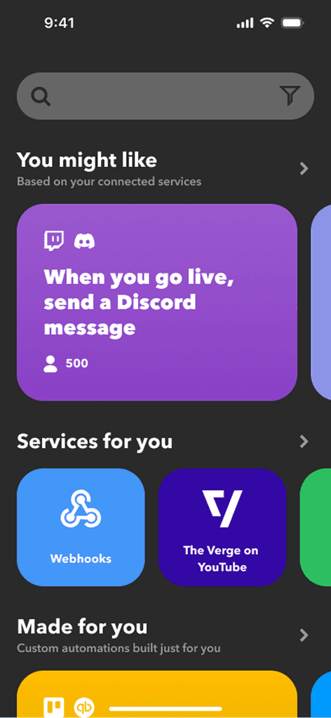 IFTTT AI's mobile app concept