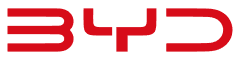 Logo von BYD mit Roter, stilisierter Schrift „3D“ auf weißem Hintergrund.